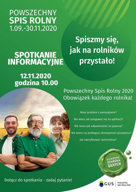 Spotkanie informacyjne - Powszechny Spis Rolny 2020